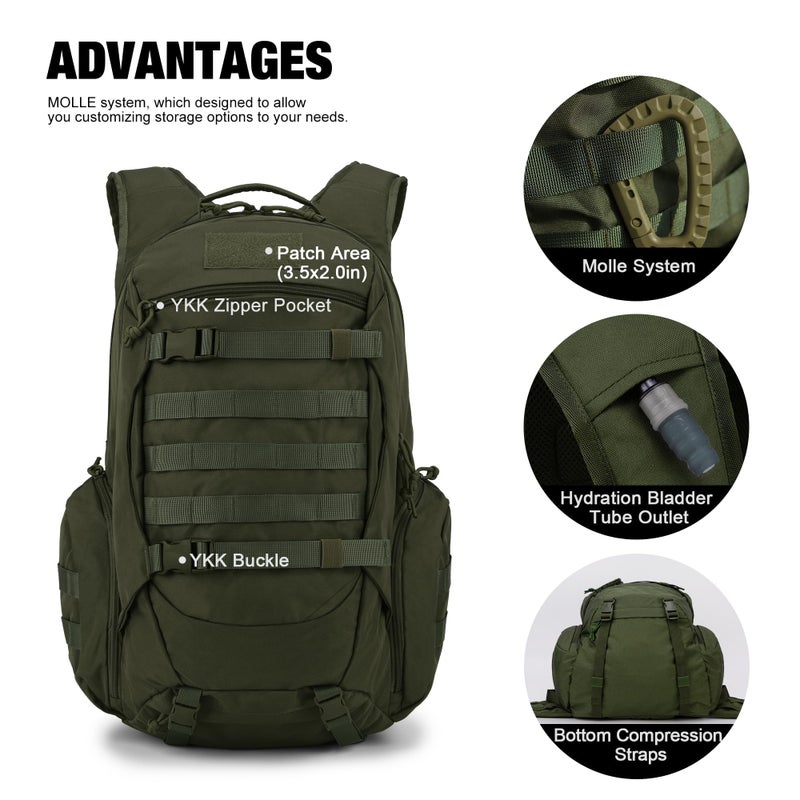 Mardingtop 28L/35L Tactical Backpacks Molle Hiking daypacks for Camping Hiking Military Traveling Motorcycle - Image 3